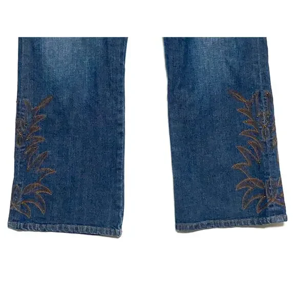 Ralph Lauren Jeans Co Bootcut Western Embroidered Leg Womens 14P 14 Petite - Picture 3 of 11